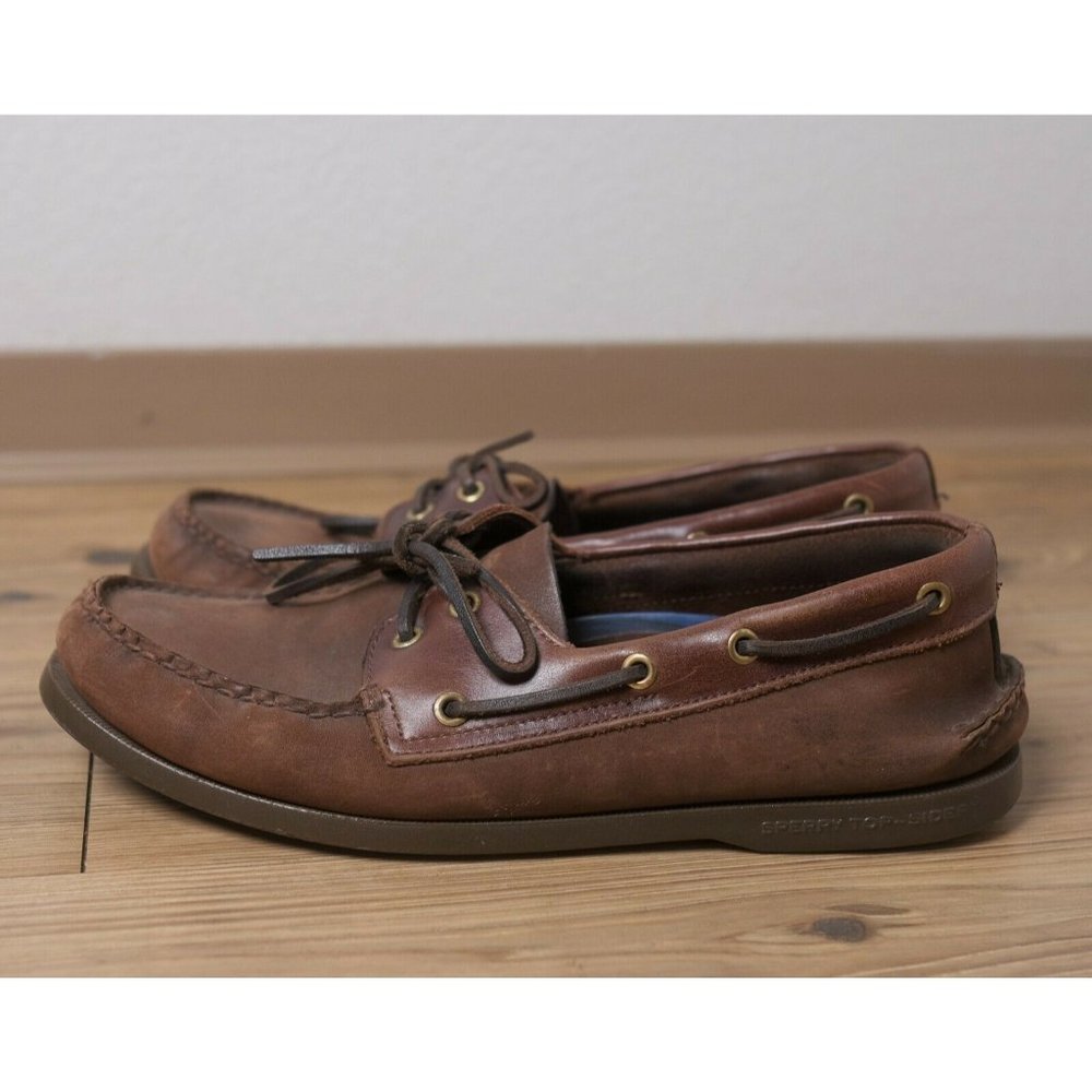Sperry Topsider Boat Shoes Mens Size 10 M Brown Leather